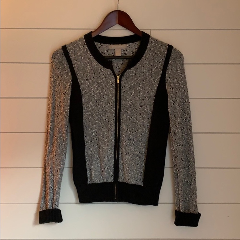 Banana Republic Zip-Up Black Sweater